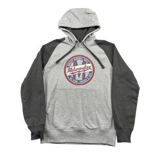 Milwaukee Power Tools‎ Hoodie Mens Small Grey w/ Drawstring and Pocket